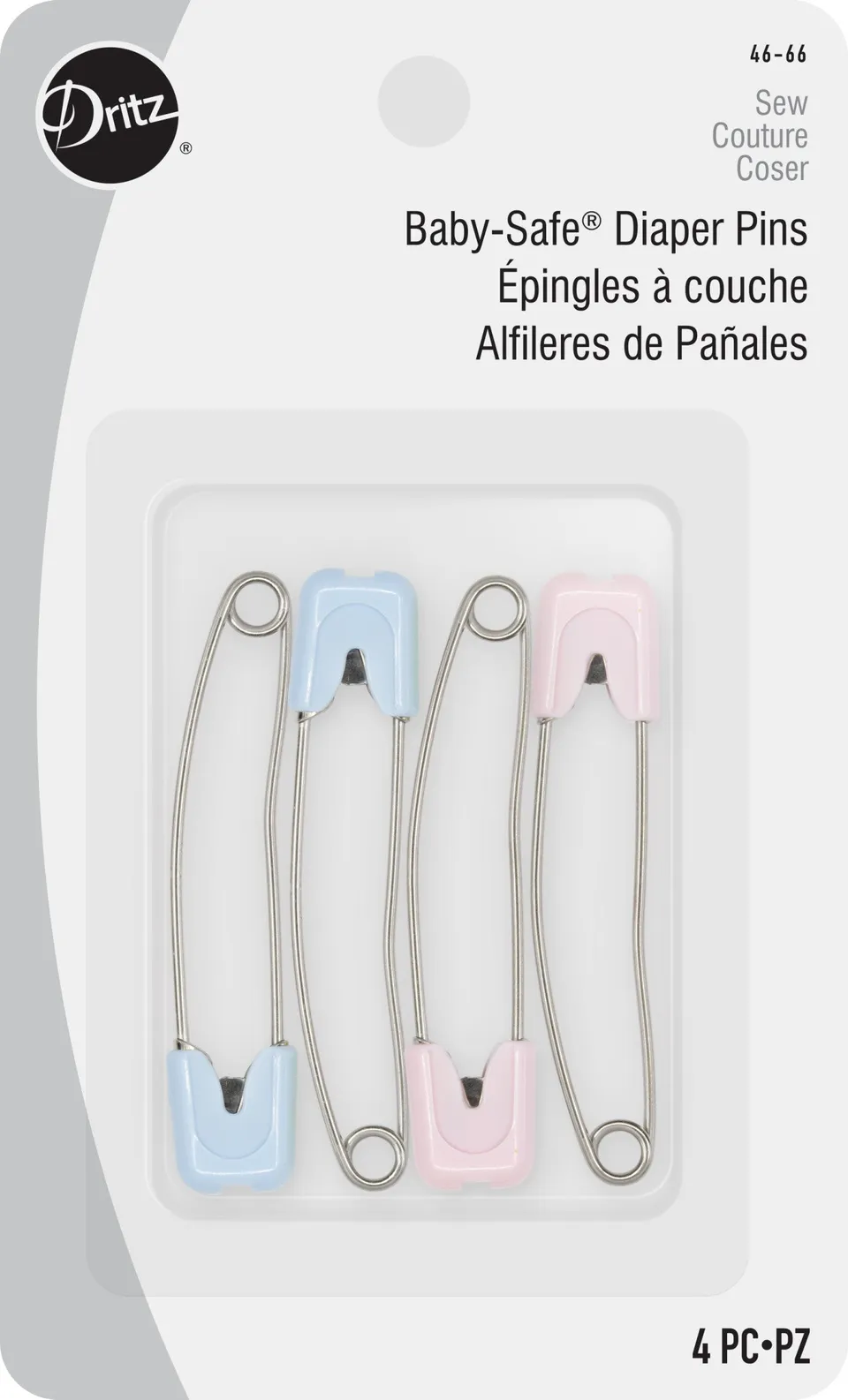 Dritz 46-66 epingle a nourrice bebe couleurs lot 4
