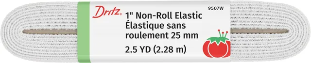 Dritz élastique tissé anti-roule blanc 25 mm 2,28 m
