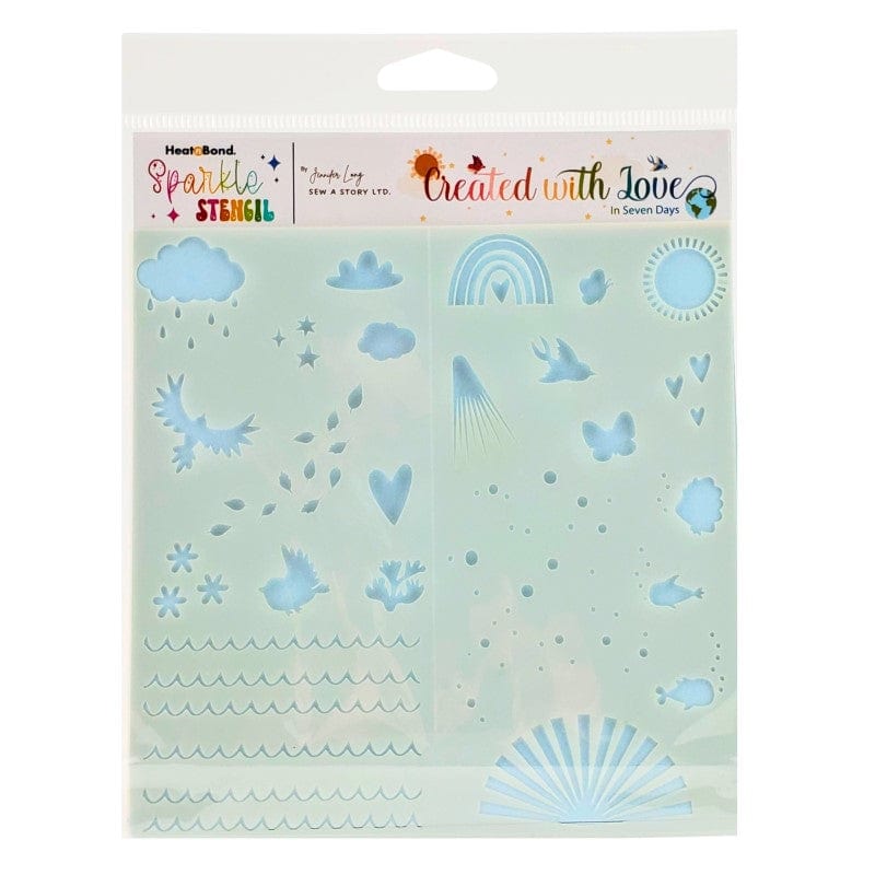 Jennifer Long Sew a Story Created with Love pochoir 15 cm