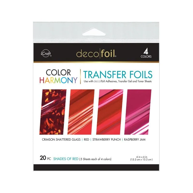 Deco Foil Color Harmony feuille foil transfert rouge 6x6 20 feuilles