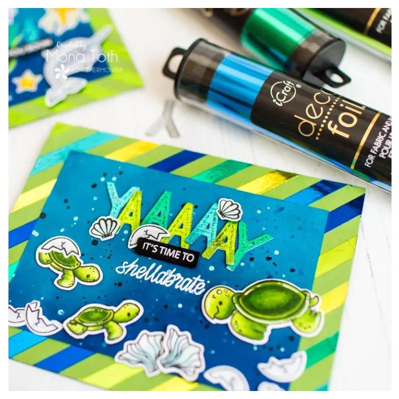 HeatnBond Deco Foil Feuilles Transfert Ocean Blue 5 feuilles
