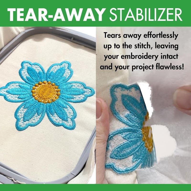 HeatnBond Stabilizer tear away broderie 10"x12" lot 100 blanc