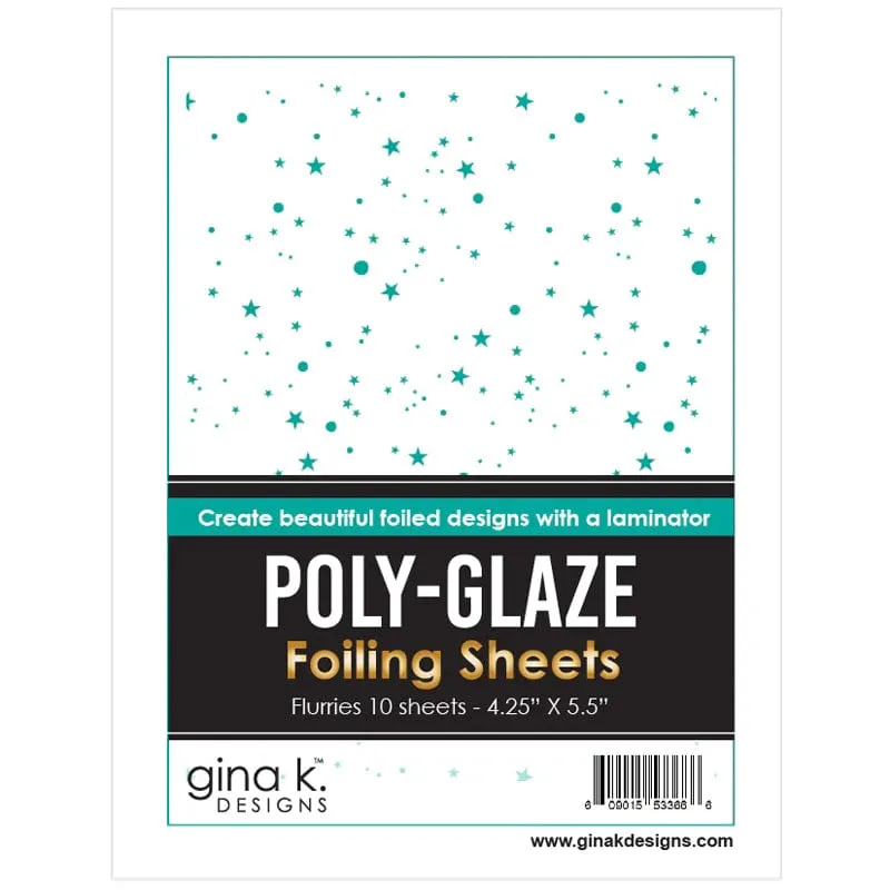 Gina K. Designs Poly-Glaze Flurries feuilles foil A2 10 feuilles