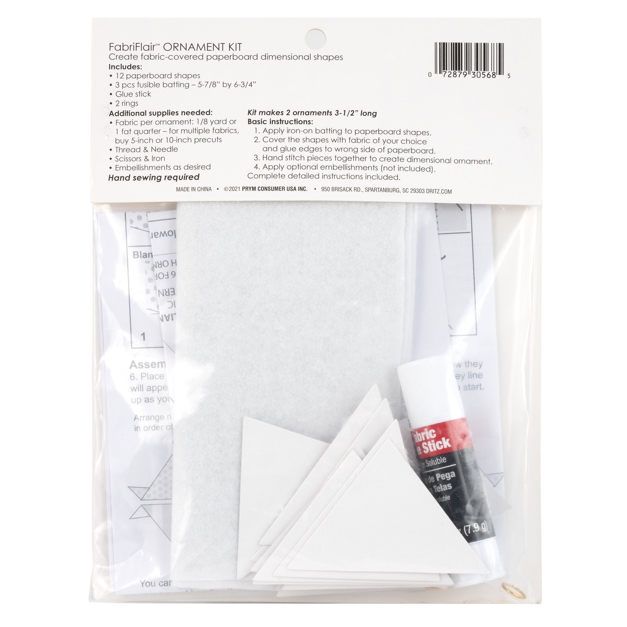 Dritz FabriFlair 653682 kit ornement tissu Trilliant