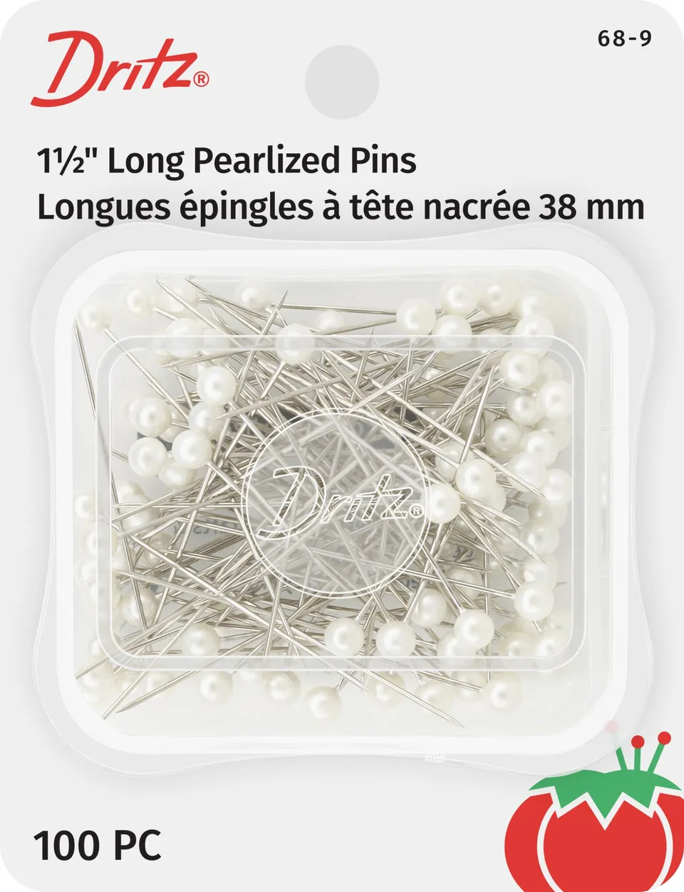 Dritz Épingles tête perle blanche 38 mm 100 pcs acier