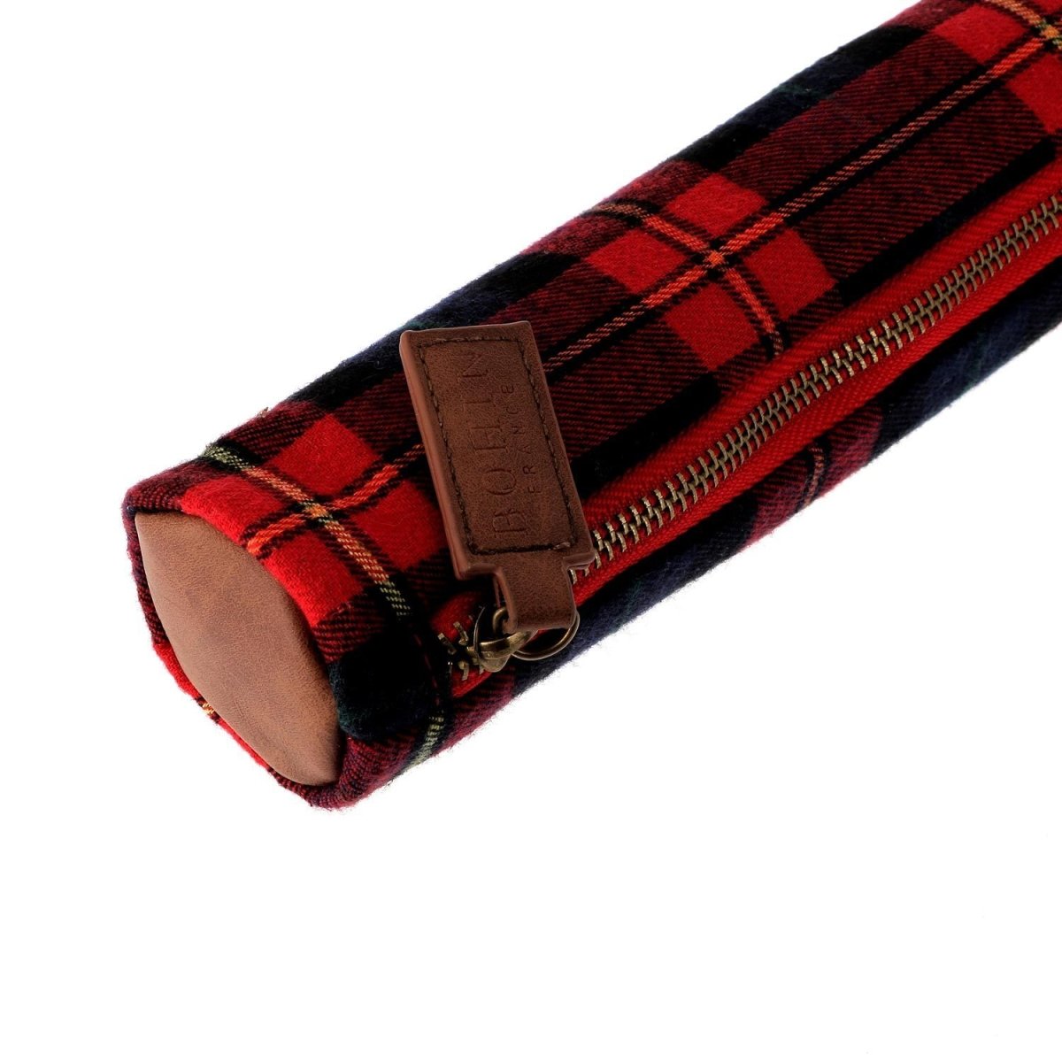Bohin étui aiguilles tricot tartan marine 45 cm