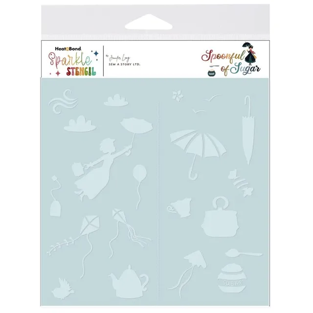 Jennifer Long Sew a Story Spoonful pochoir 15x15 cm