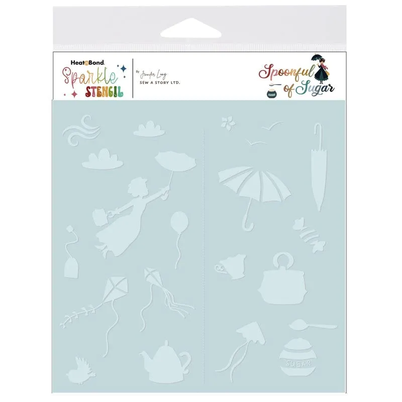 Jennifer Long Sew a Story Spoonful pochoir 15x15 cm