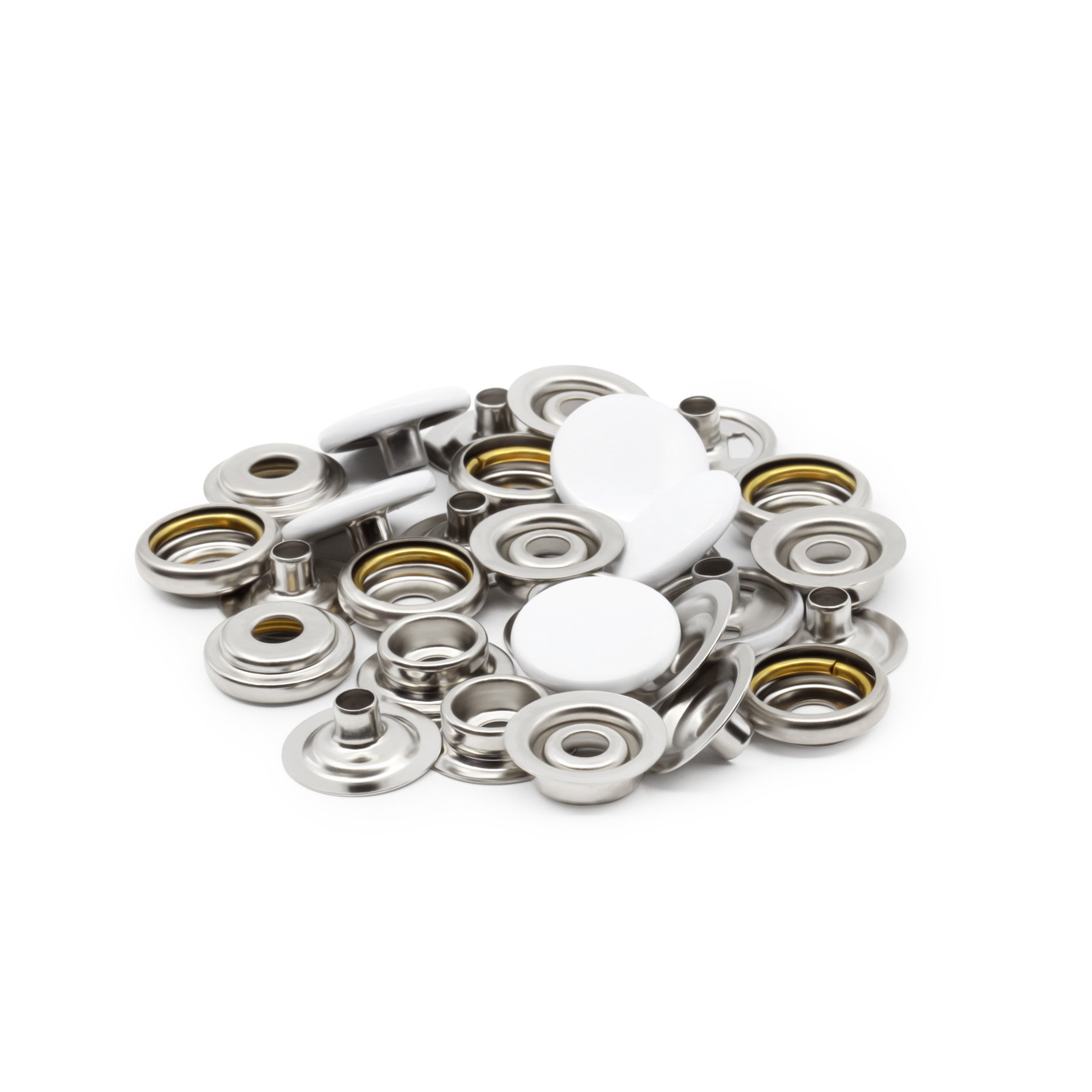 Dritz boutons pression métal 15 mm blanc 7 jeux