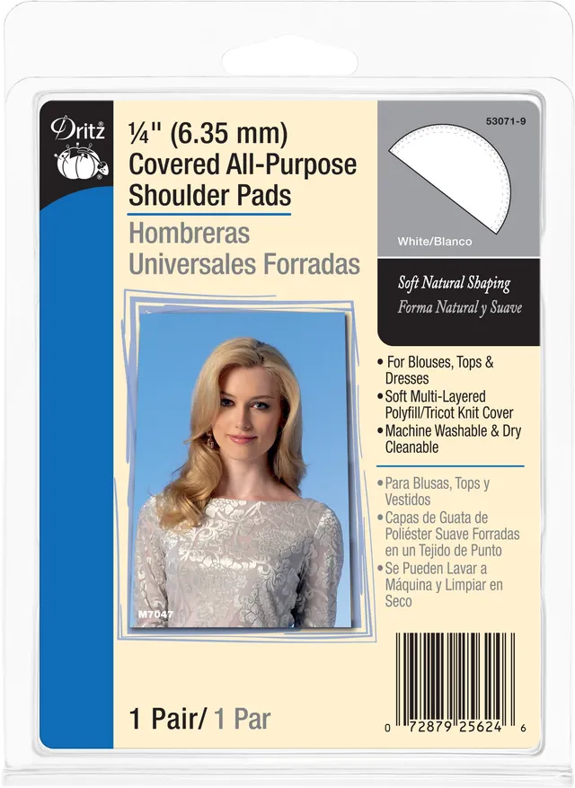 Dritz épaulettes couture recouvertes 6 mm blanc 1 paire