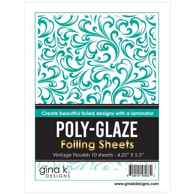 Gina K. Designs Poly-Glaze Vintage Flourish feuille foiling 10 feuilles