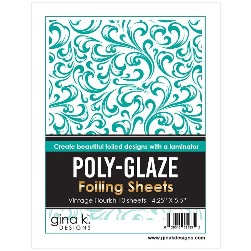 Gina K. Designs Poly-Glaze Vintage Flourish feuille foiling 10 feuilles