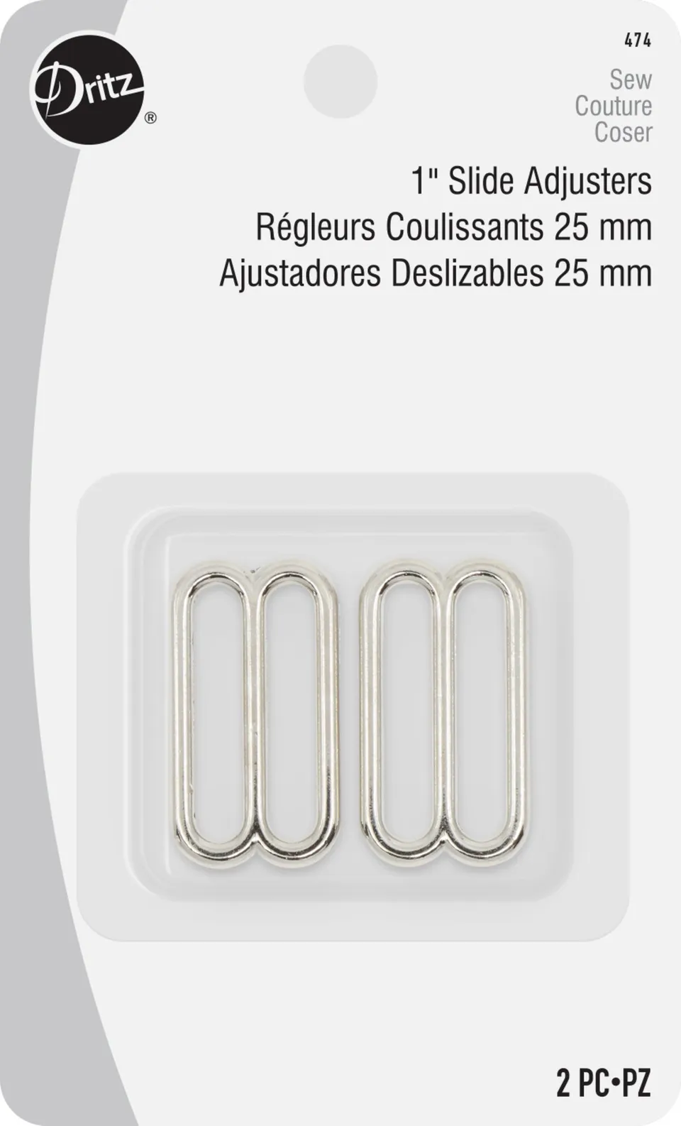 Dritz Fasteners boucles réglage 25 mm nickel sangle