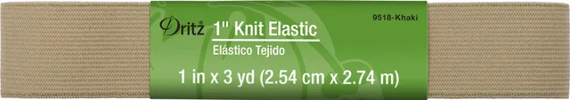 Dritz élastique tricot kaki 25 mm x 2,7 m taille maillot
