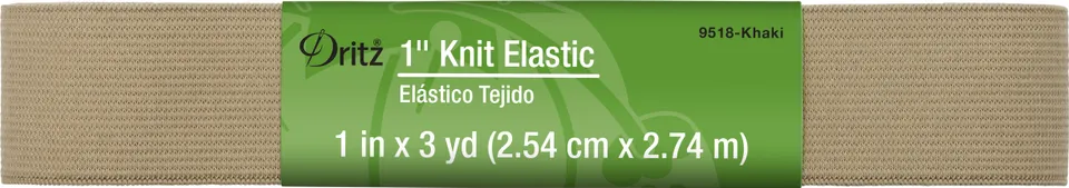 Dritz élastique tricot kaki 25 mm x 2,7 m taille maillot