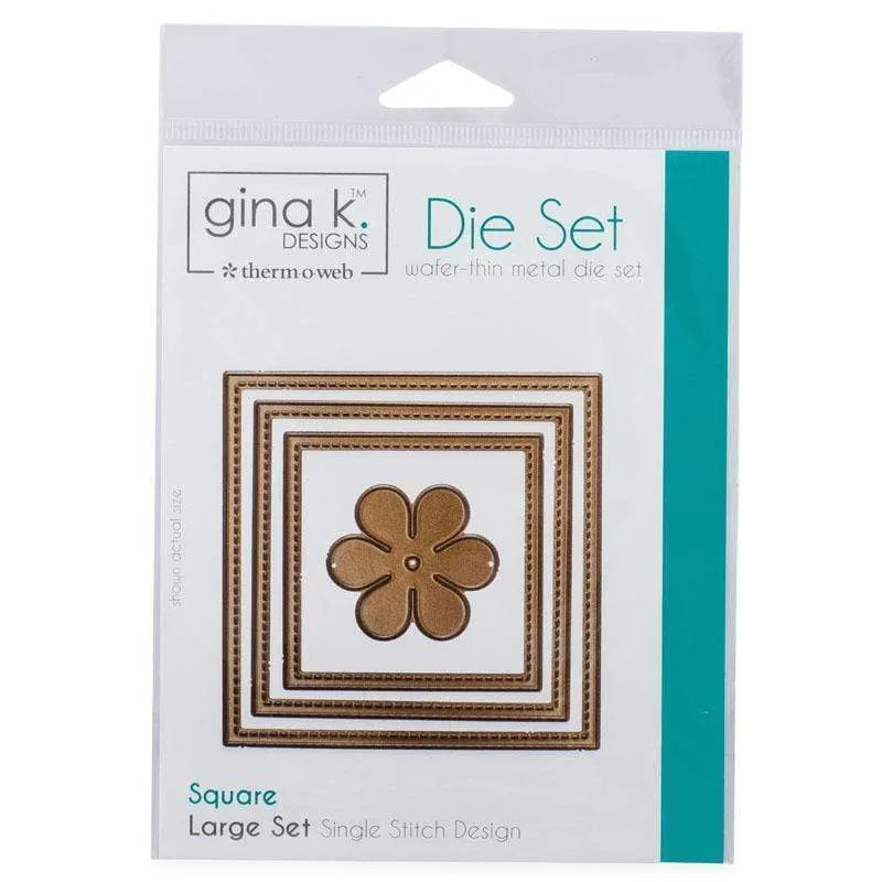 Gina K. Designs dies carrés Single Stitch Large x4