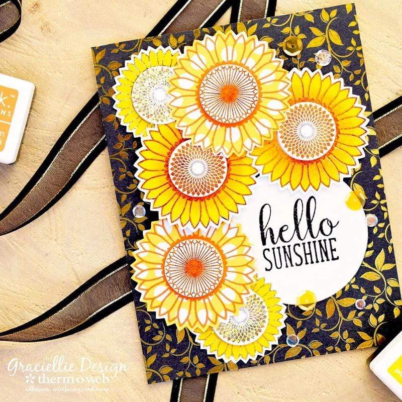 Gina K. Designs StampnFoil Tampon Graphic Sunflowers