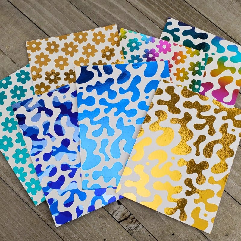 HeatnBond Deco Foil Groovy feuille toner carte A2 lot 8