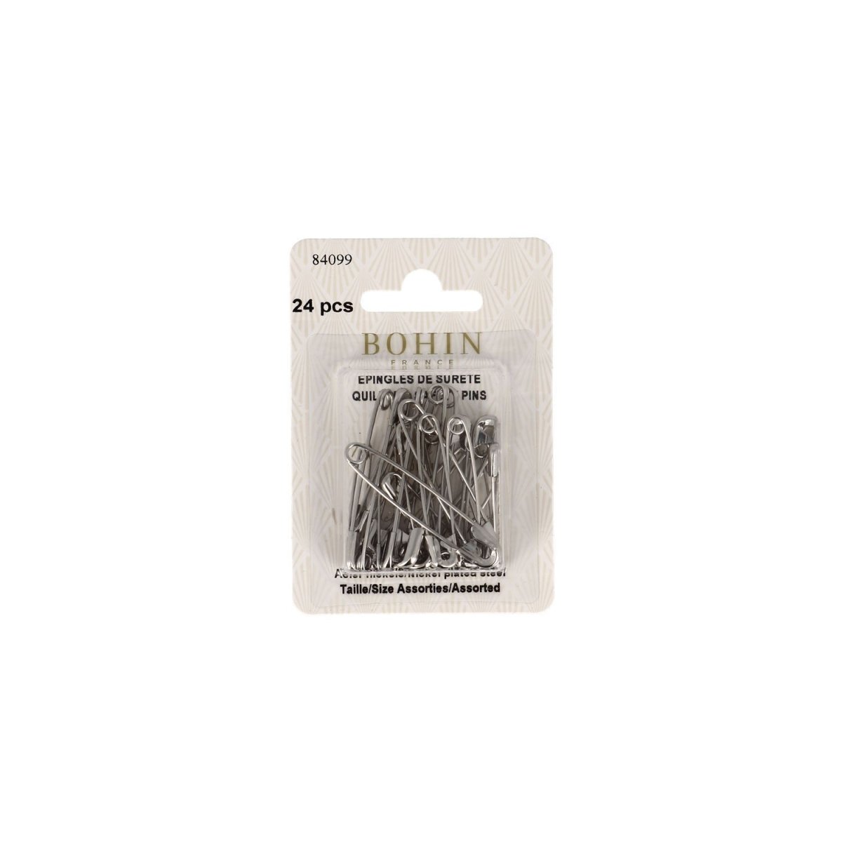 Bohin Nina épingles à nourrice assortiment 24 N°2 à N°4