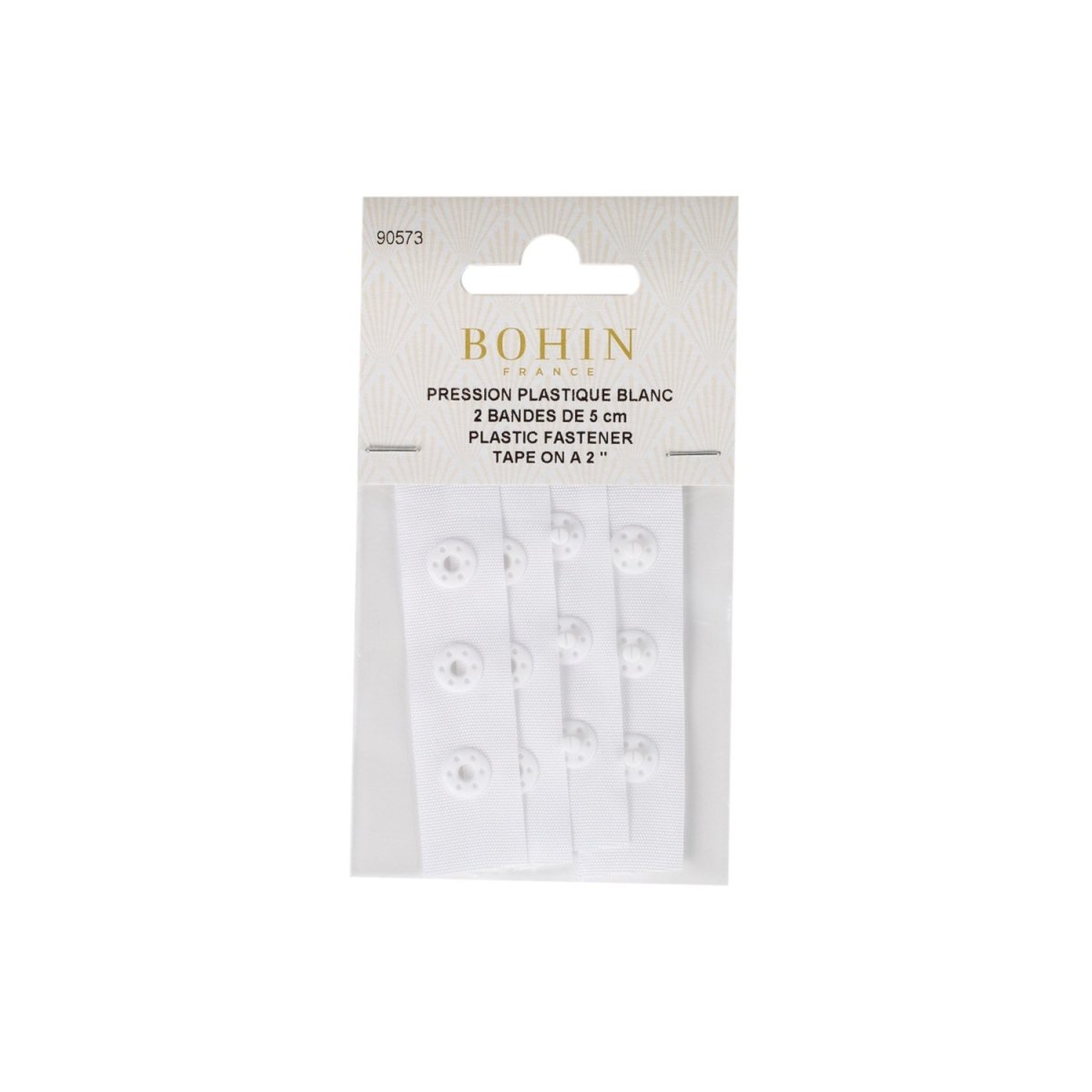 Bohin pression sur bande body ruban blanc 2 bandes 8 mm
