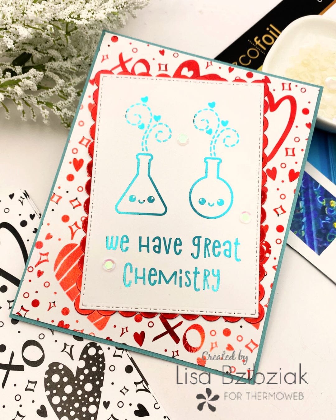 HeatnBond Deco Foil carte à décorer Heart to Heart 8 feuilles