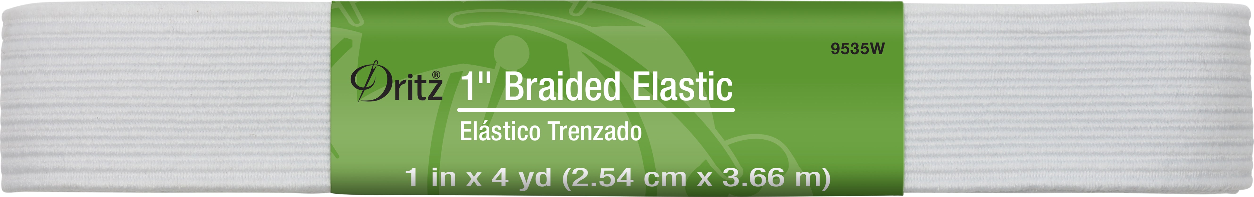 Dritz 9535W élastique tressé blanc 25mm 3,66m