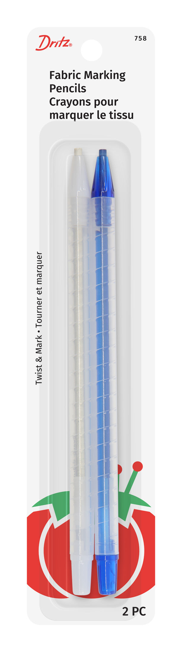 Dritz Marking & Measuring crayon marquage tissu effaçable 2 pcs