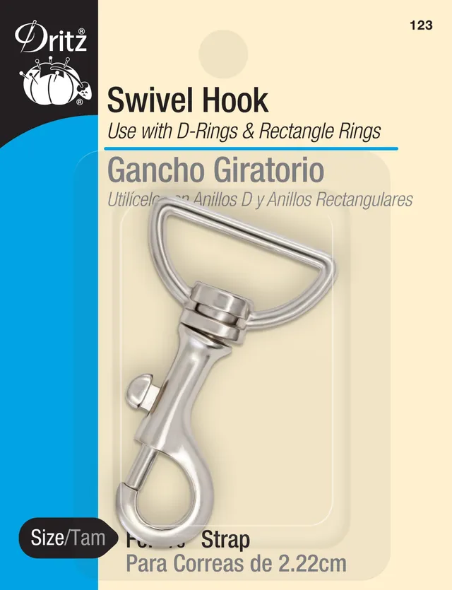 Dritz Mousqueton Pivotant Nickel pour Sangle 22 mm Sac