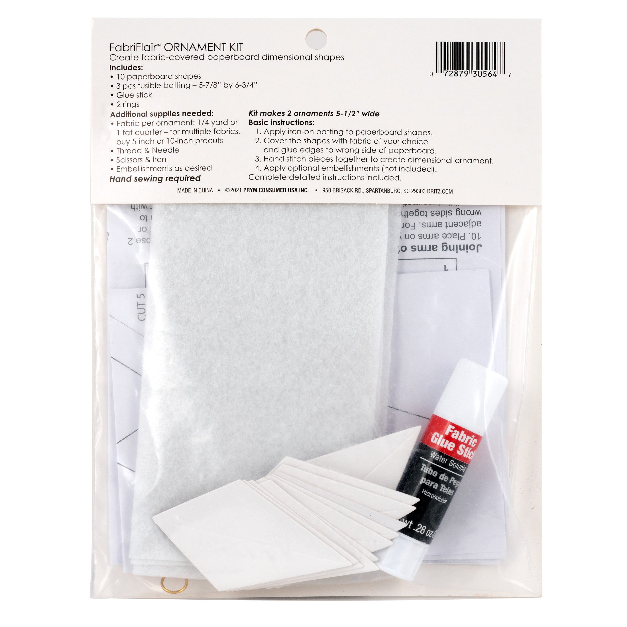 Dritz FabriFlair kit étoile tissu à coudre 14 cm 2 pièces