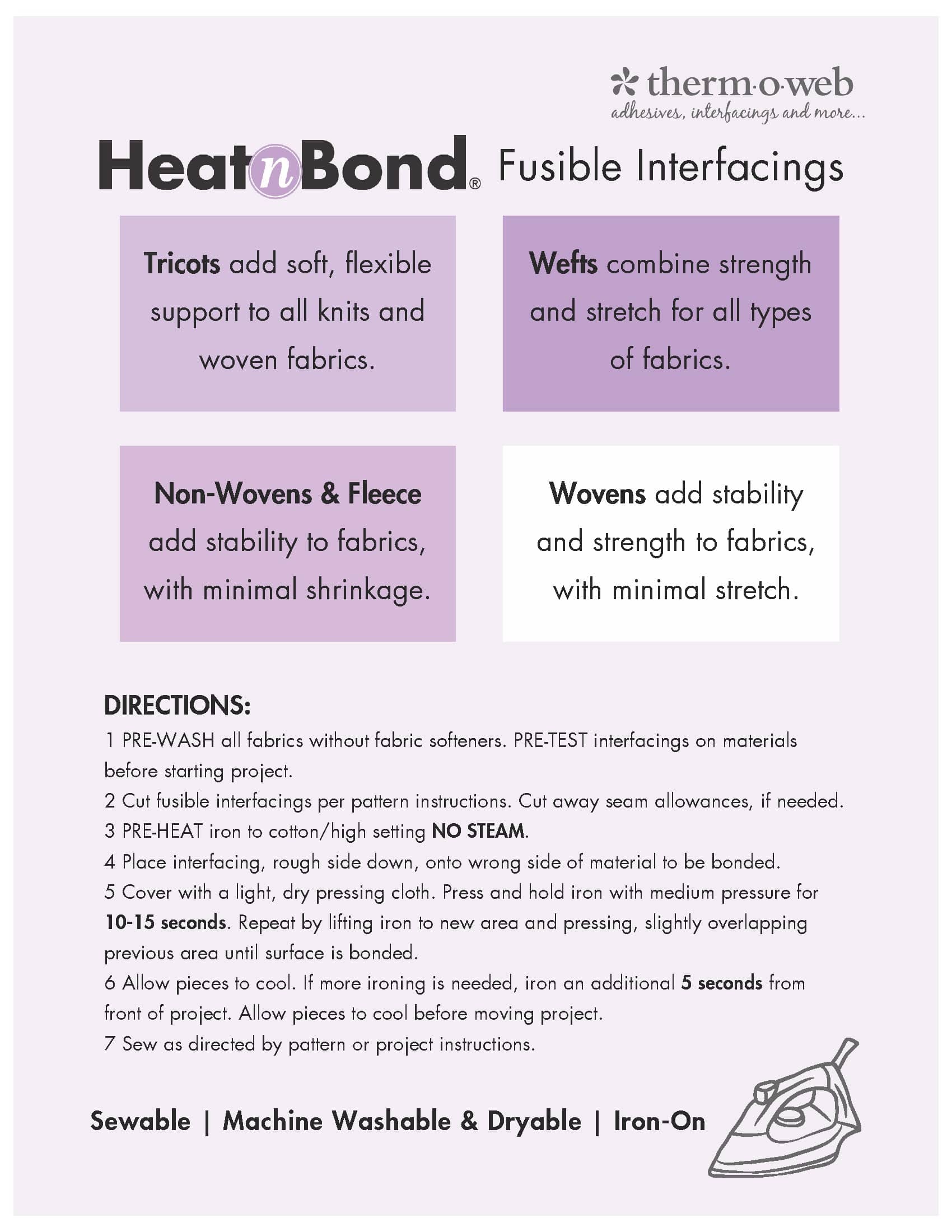 HeatnBond Non-Woven entoilage thermocollant Charcoal 2 yards