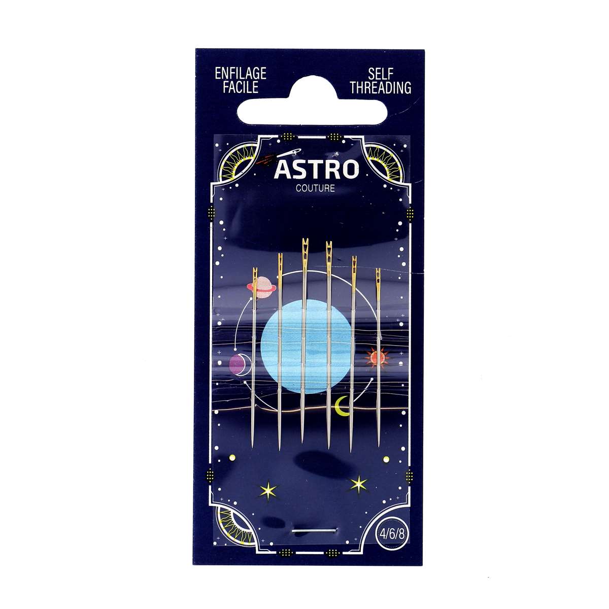 Bohin Aiguilles enfilage facile Astro Couture N°4/6/8 pochette 6