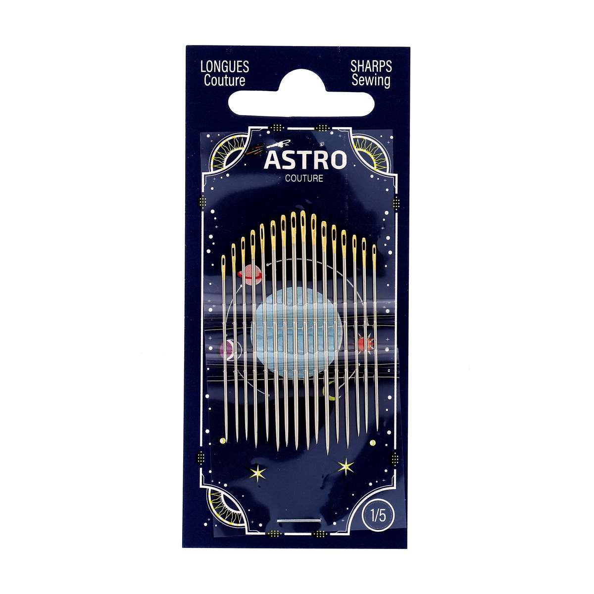 Bohin Aiguilles Astro Couture longues n°7 pochette 20 tissu