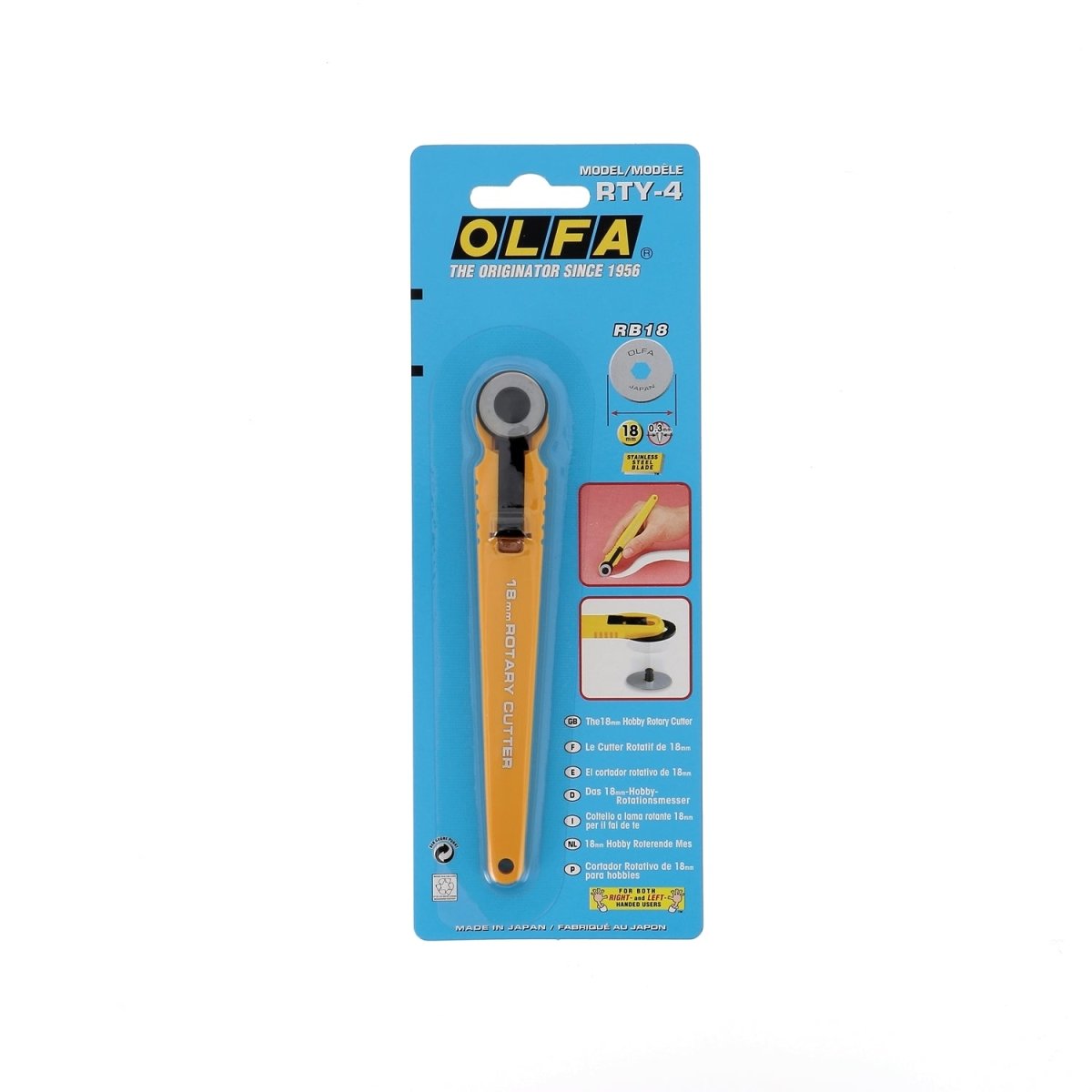 Olfa RTY Cutter Rotatif Tissu 45 mm Polyvalent