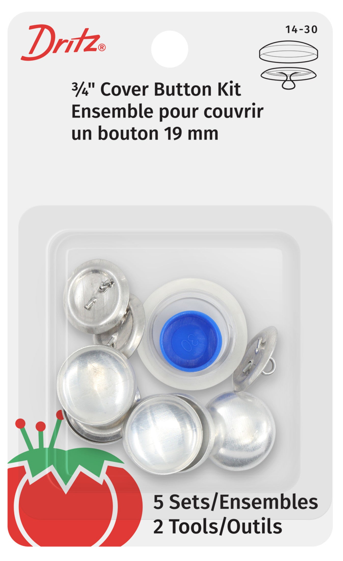 Dritz Kit Boutons à Recouvrir Nickel en Aluminium