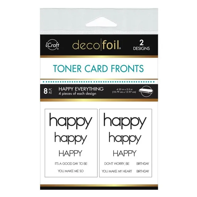 Deco Foil Toner carte à foiler A2 Happy Everything 8 feuilles