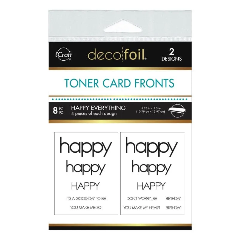 Deco Foil Toner carte à foiler A2 Happy Everything 8 feuilles