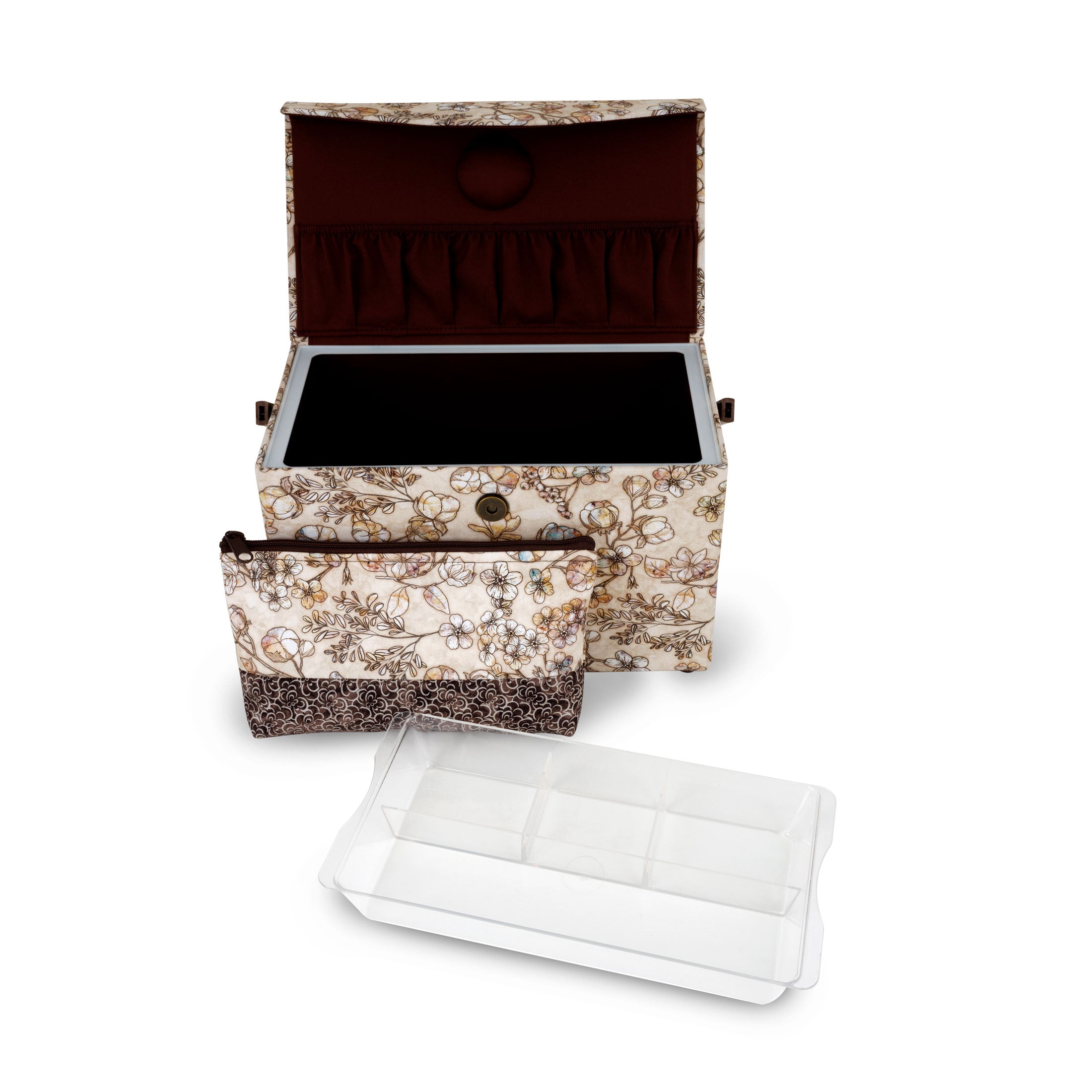 Dritz Z10456 panier couture rectangulaire moyen fleuri + trousse