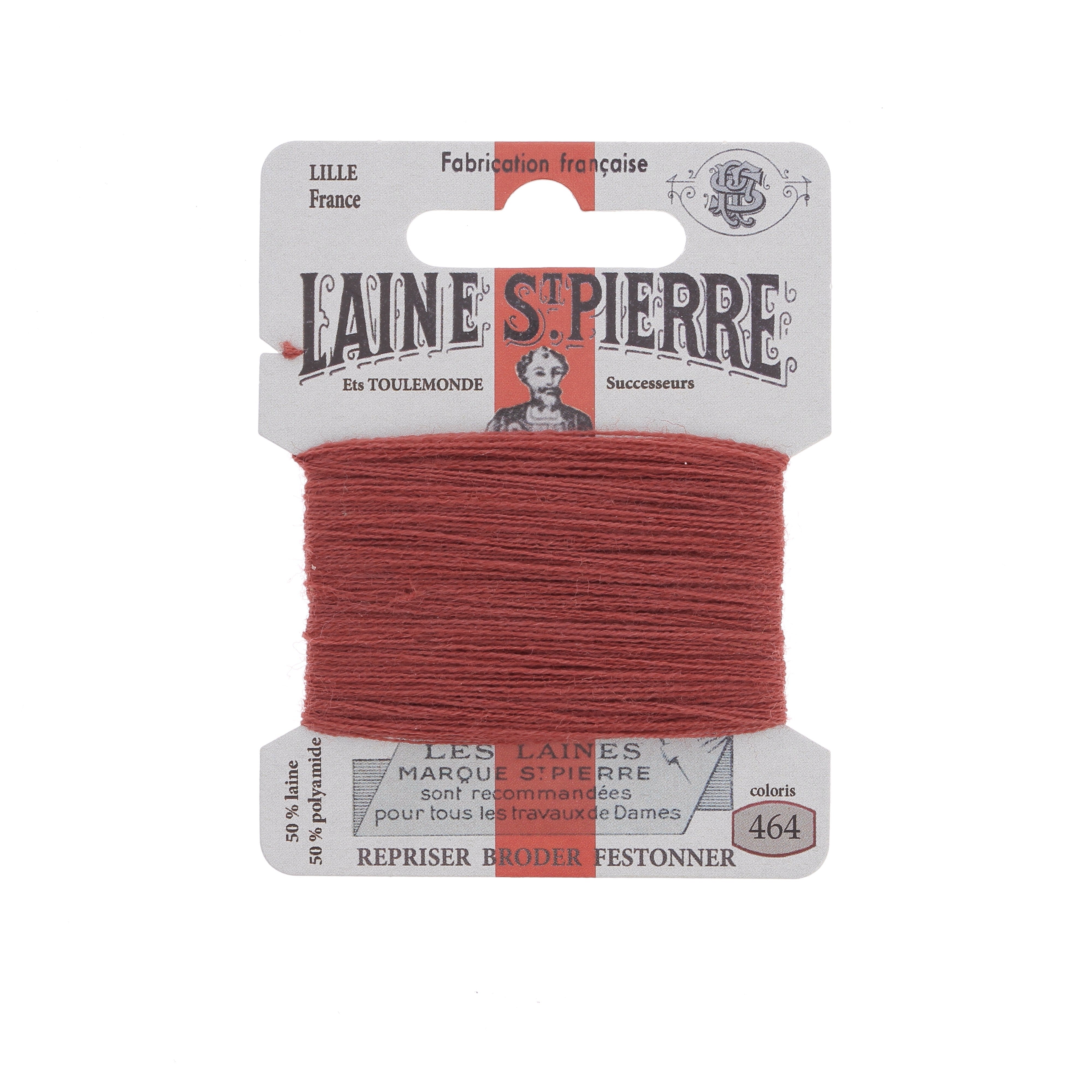 Laine St Pierre fil à broder rouille 464 rouge