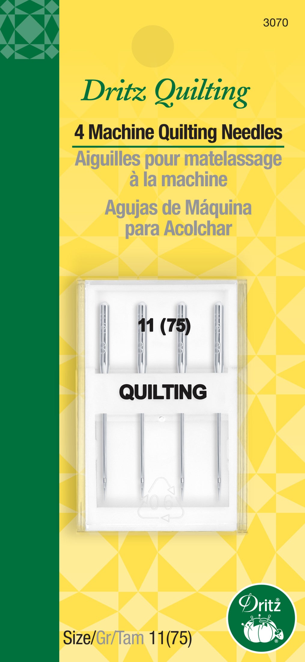 Dritz Quilting aiguilles machine 75/11 x4 pointe fine