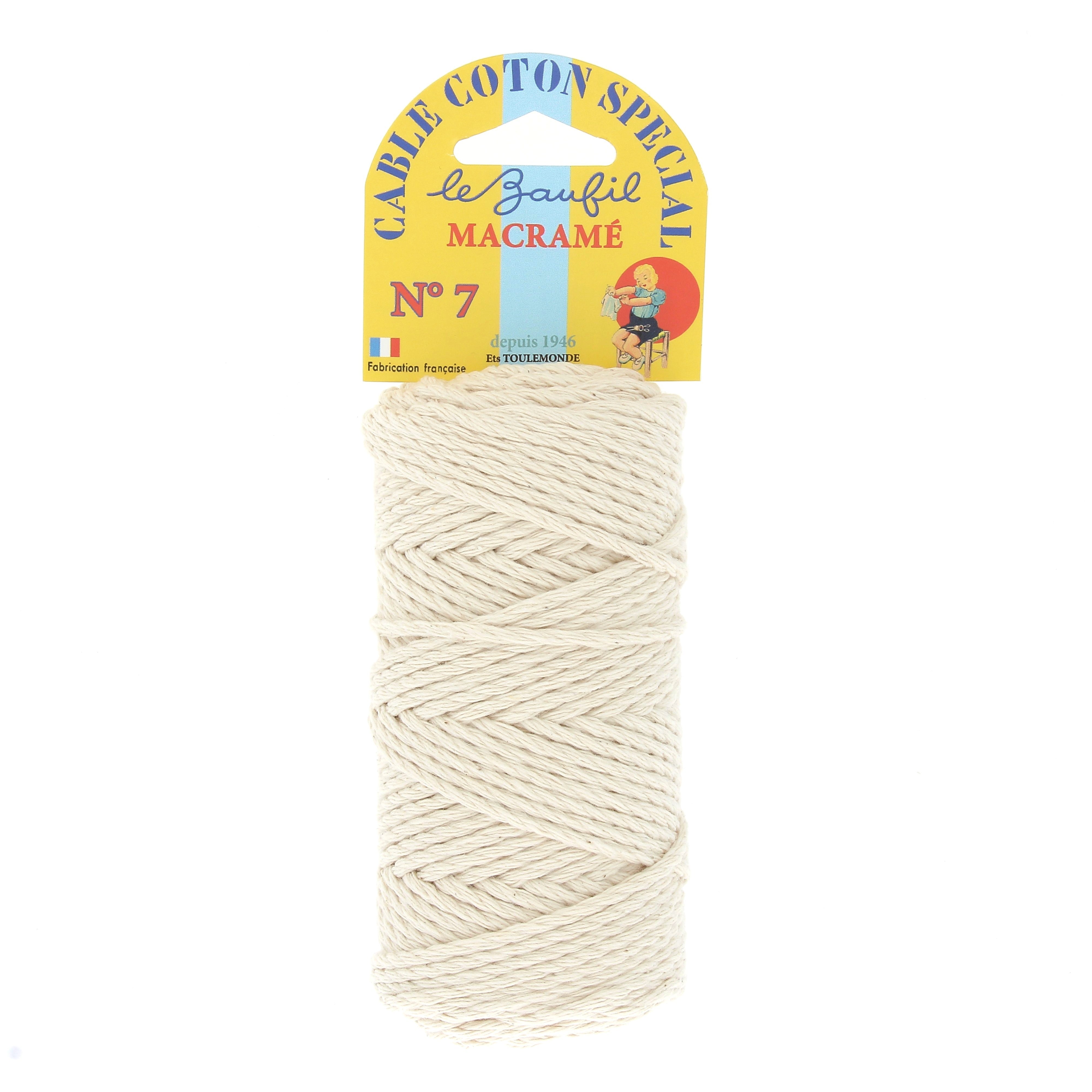 Lebaufil fil macramé coton 2,5mm bobine 70m décoration