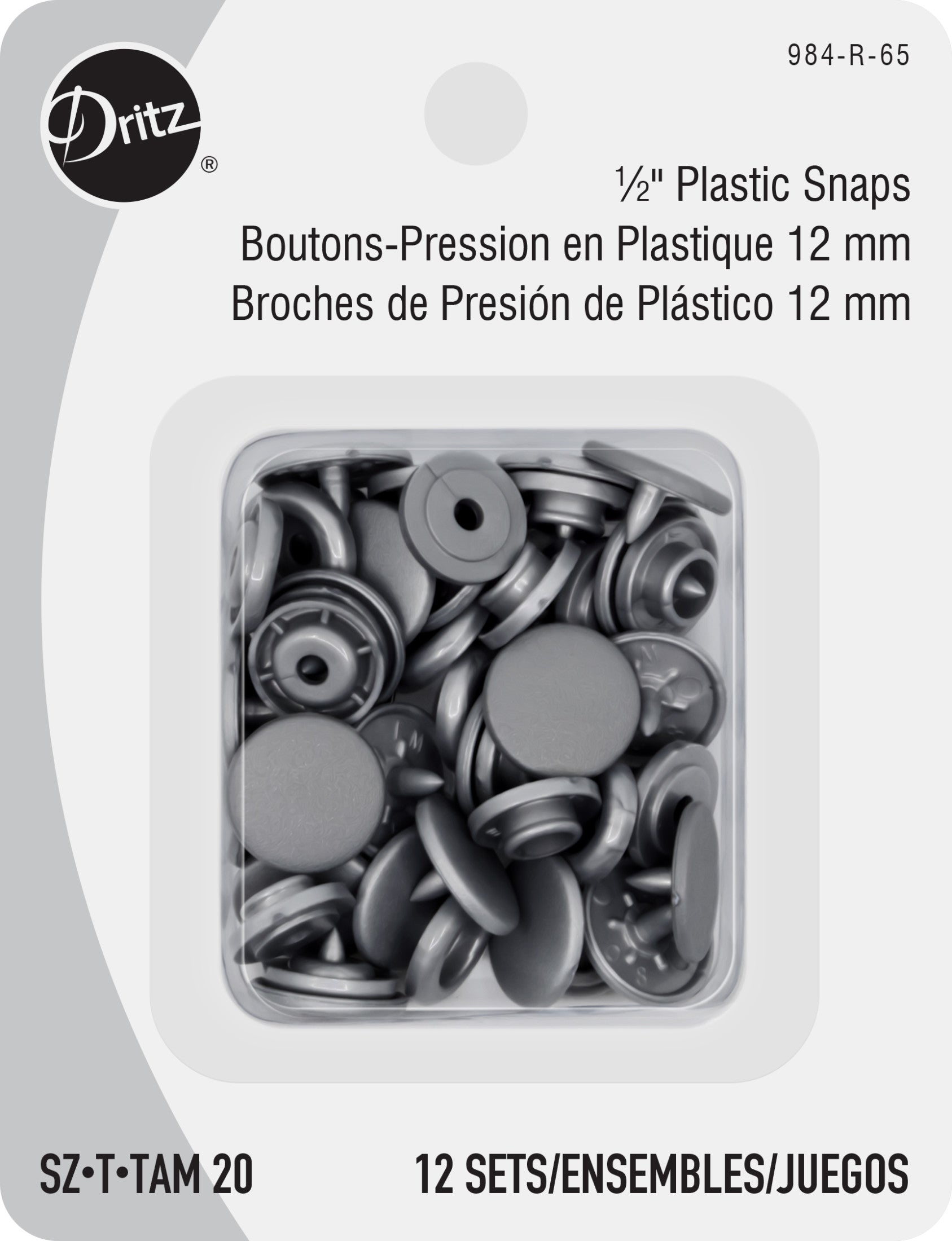 Dritz Fasteners Boutons Pression Plastique Doré 12 Sets