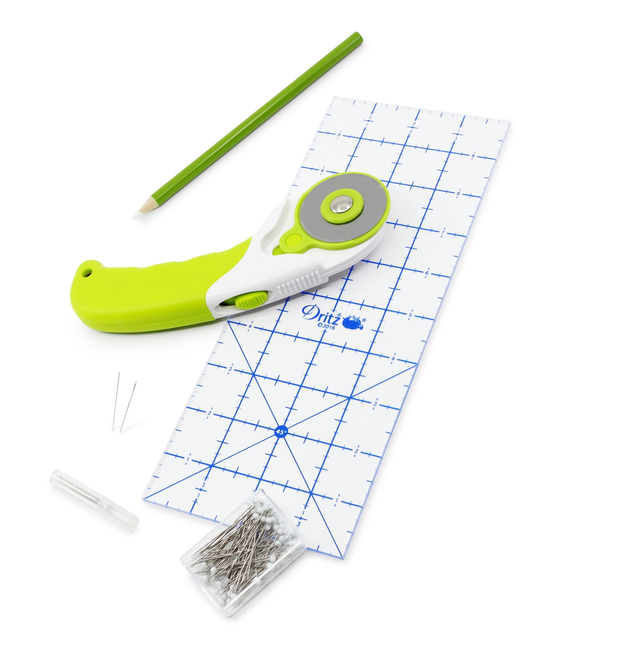 Dritz 3358 kit patchwork débutant cutter 45 mm + livre