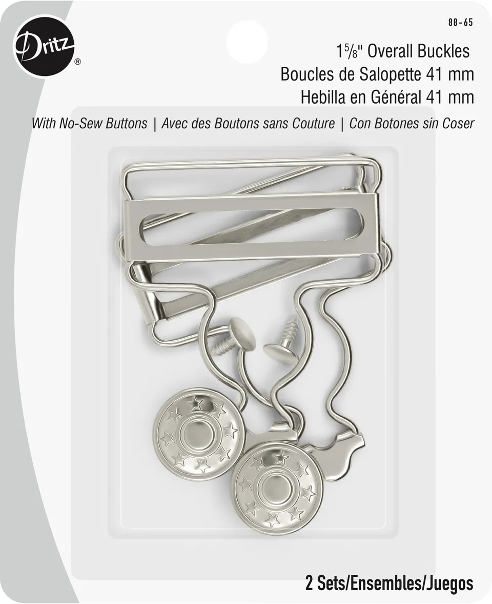 Dritz Fasteners 88-65 boucle salopette nickel 40 mm 2 pces