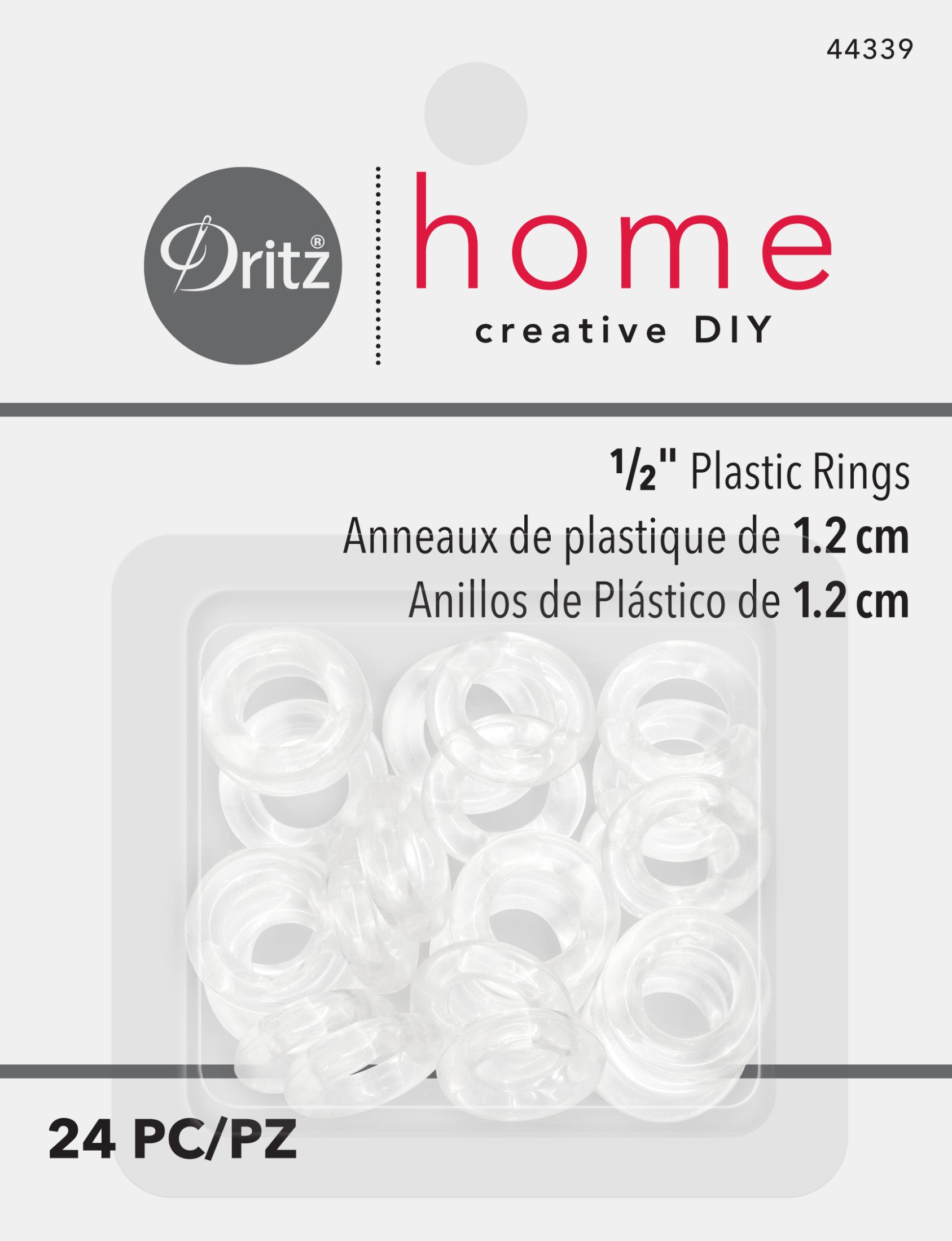 Dritz Fasteners & Closures anneaux plastique blanc 12 mm 24 pcs