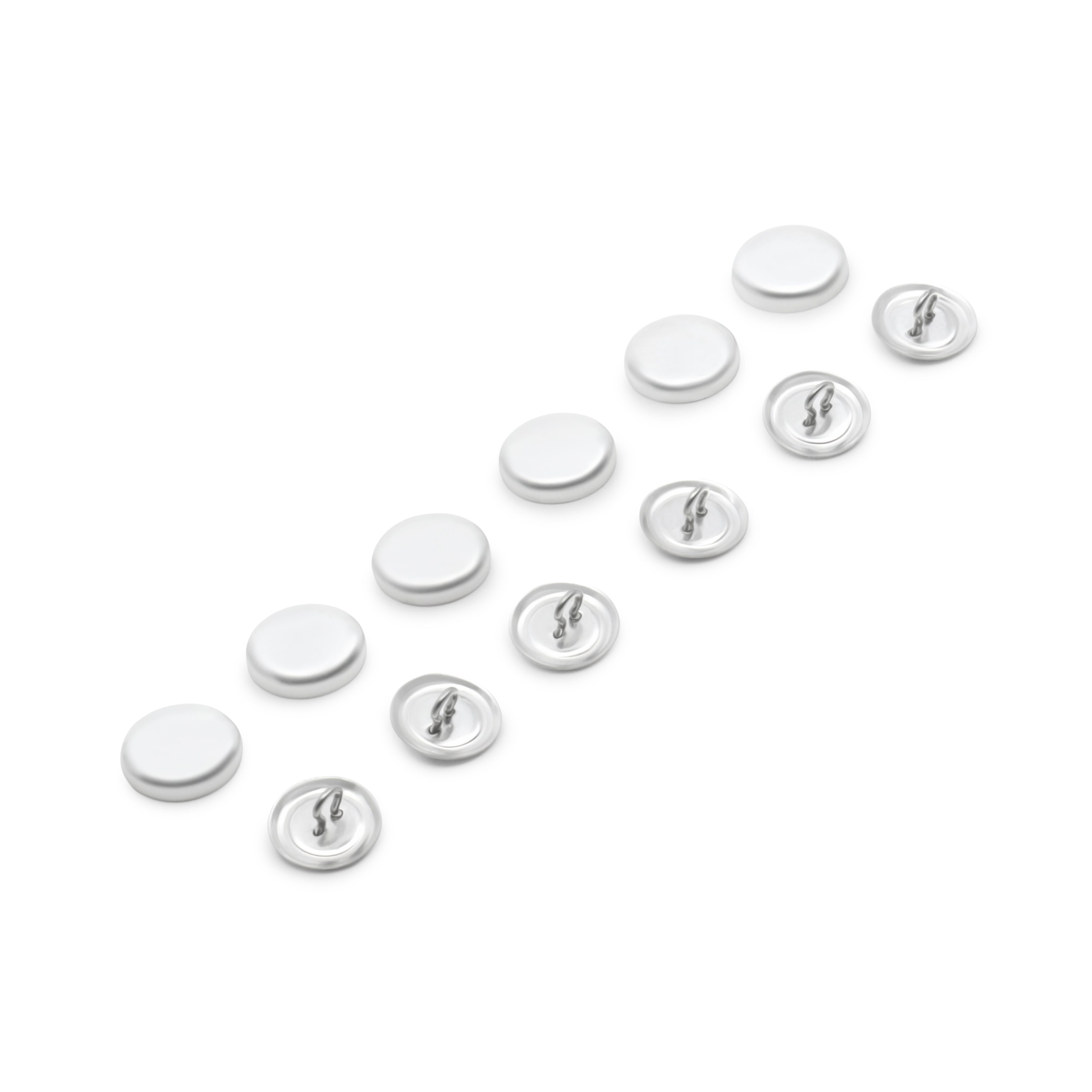 Dritz Recharge Boutons à Recouvrir 15 mm Argent Tissu