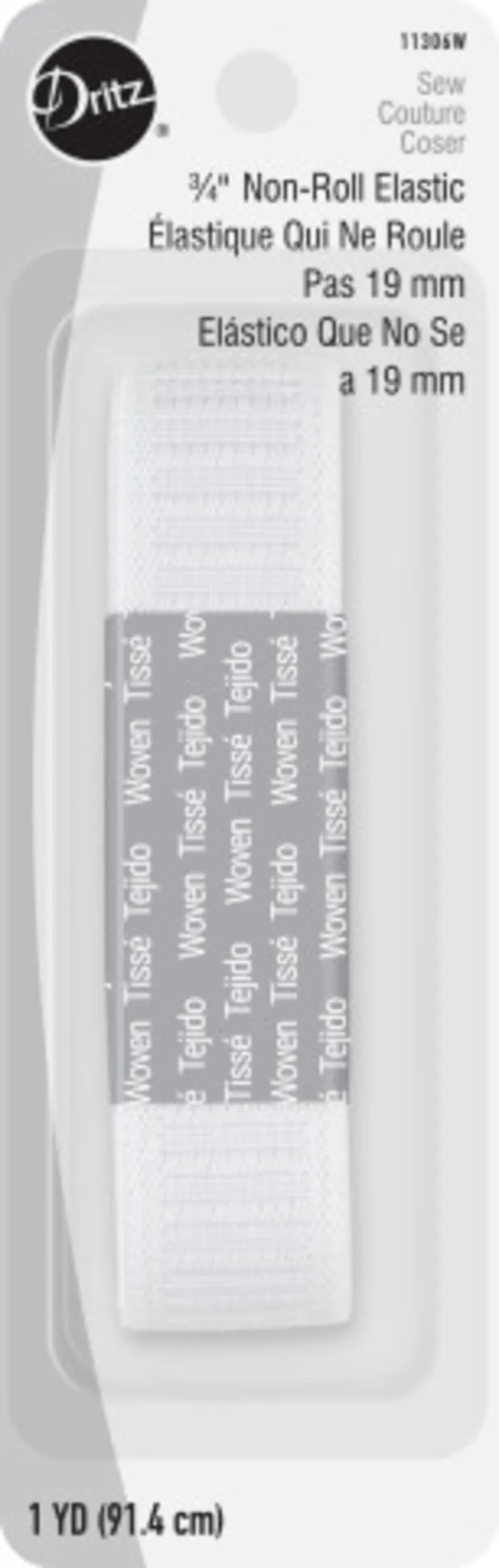 Dritz Elastics 11306W élastique anti-roule blanc 19 mm 1 yard