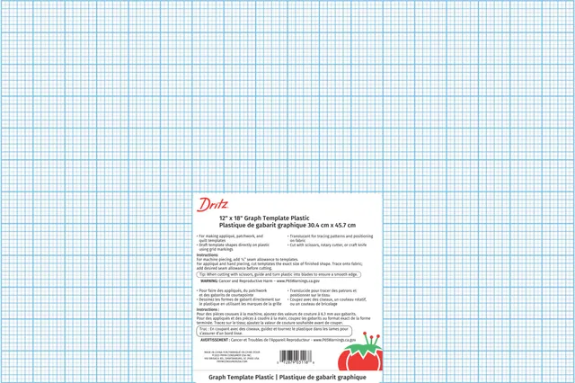 Dritz Marking Gabarit Plastique Quadrillé 12x18" appliqué
