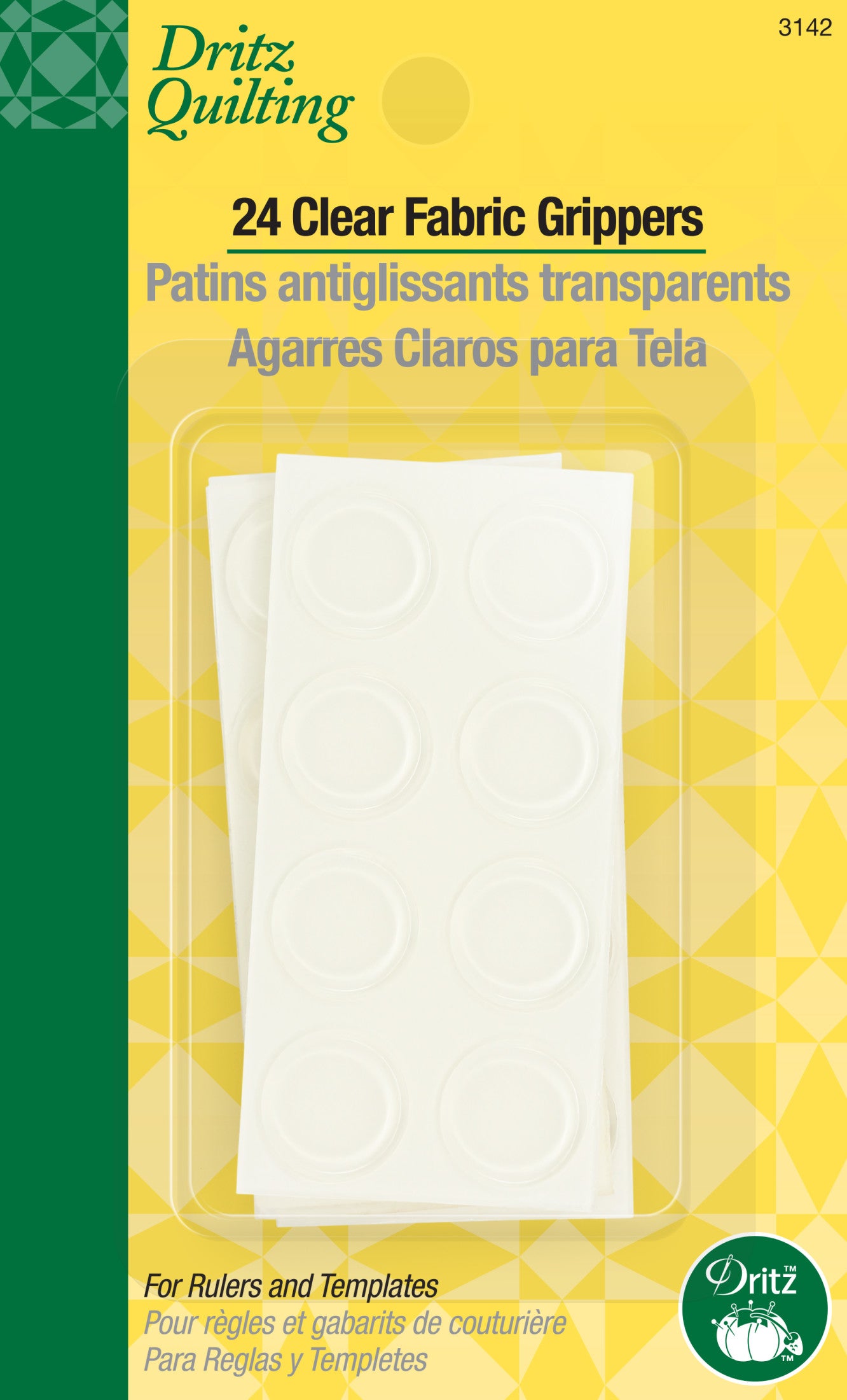Dritz Grippers Patins Adhésifs Règle Transparents x24