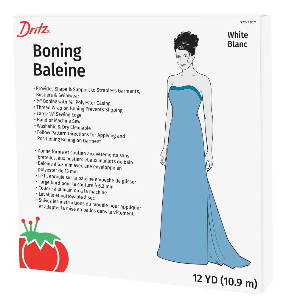 Dritz Elastics Baleine 1/4" Housse Polyester 12 yd Blanc