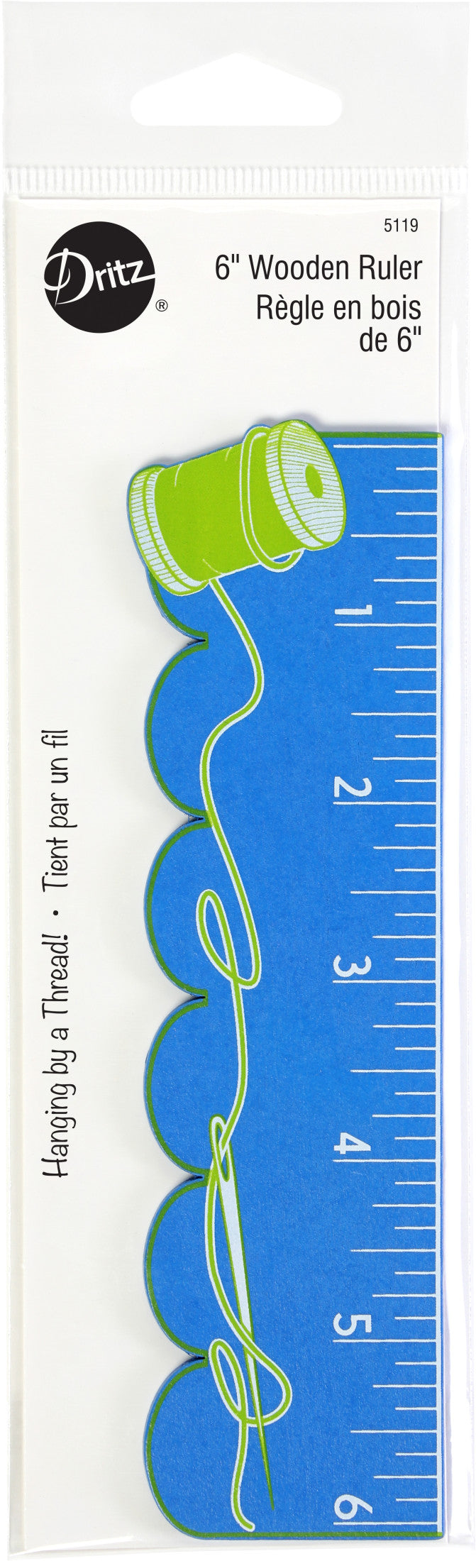 Dritz Marking 6" règle bois couture bobine de fil 15 cm